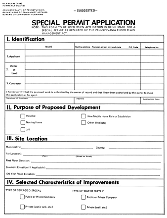 Special Permit Application